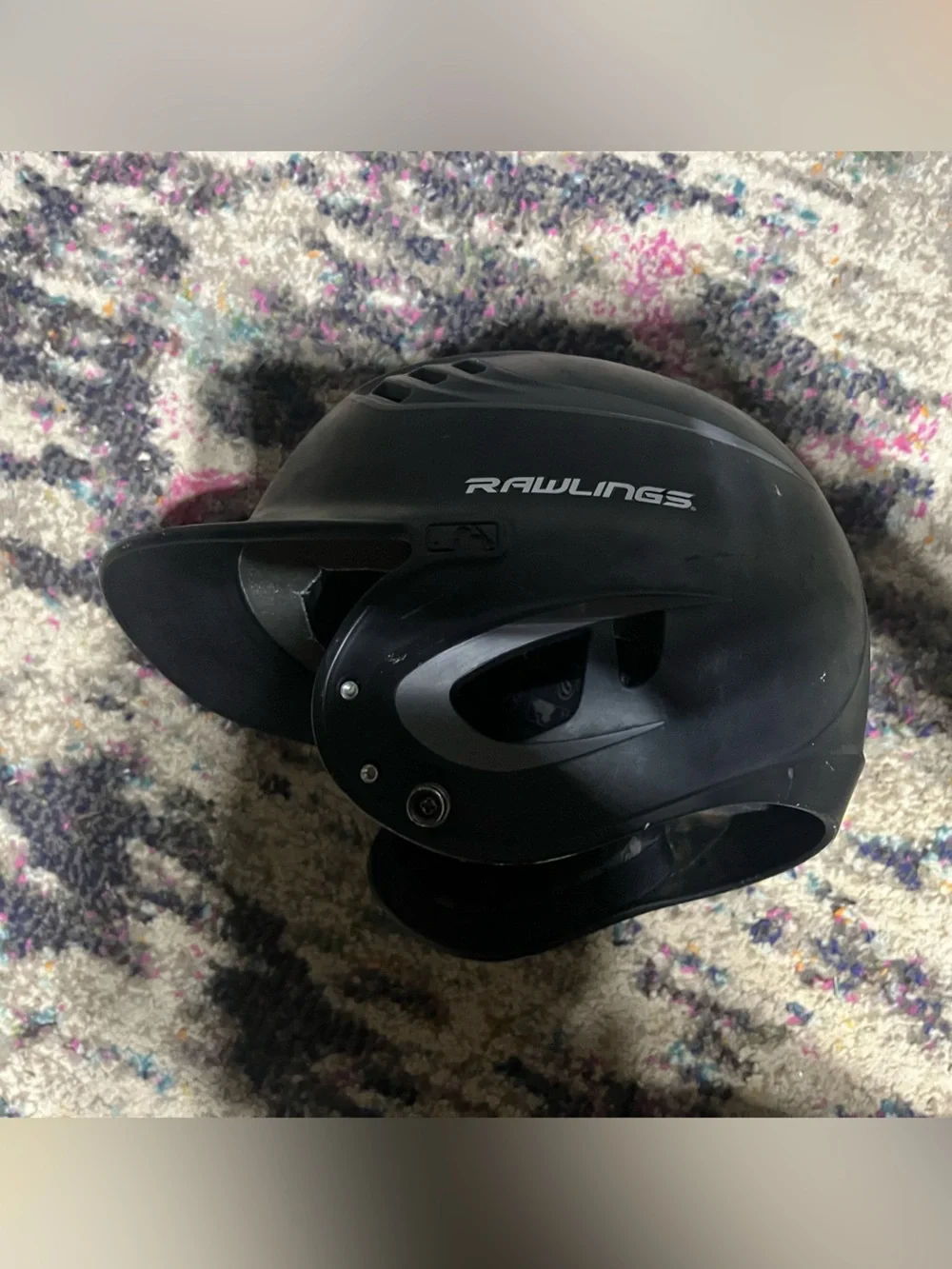 Rawlings Black and Gray Batting Helmet with White Logo